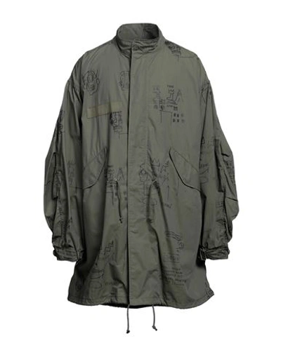Shop Junya Watanabe Comme Des Garçons Man Overcoat Military Green Size M Cotton
