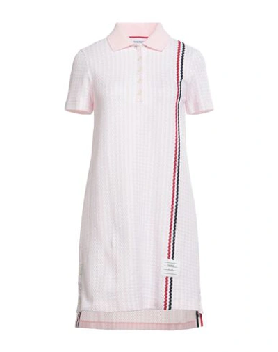 Shop Thom Browne Woman Mini Dress Light Pink Size 6 Cotton, Elastane
