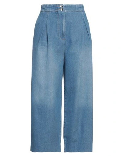 Alessia Santi Woman Denim Pants Blue Size 31 Cotton In Blue