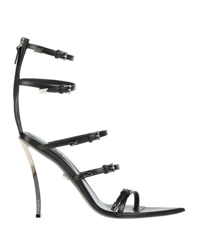 Versace Pin-points Sandals In Black