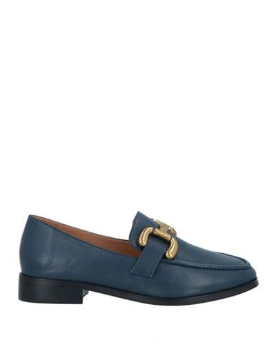 Shop Bibi Lou Woman Loafers Navy Blue Size 9 Soft Leather