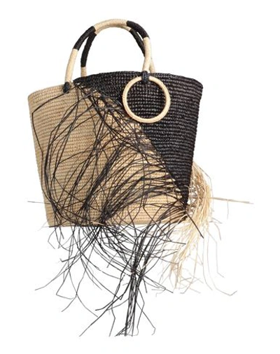 Shop Sensi Studio Woman Handbag Black Size - Straw