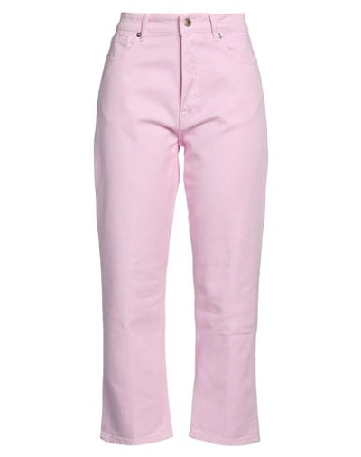 True Nyc Woman Denim Pants Pink Size 30 Cotton In Pink