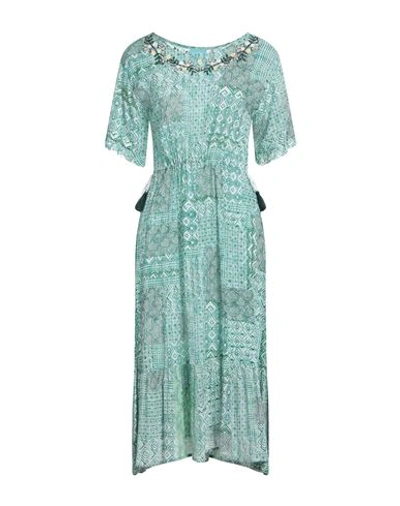 Iconique Woman Midi Dress Green Size Xl Viscose In Green