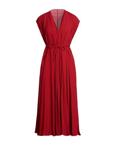 Shop Valentino Garavani Woman Midi Dress Red Size 10 Silk