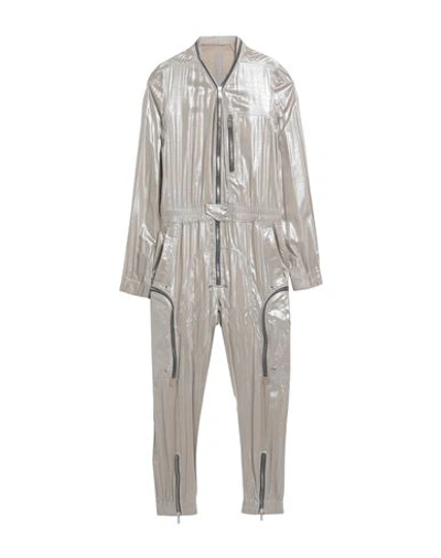 Shop Rick Owens Man Jumpsuit Platinum Size 36 Viscose In Grey