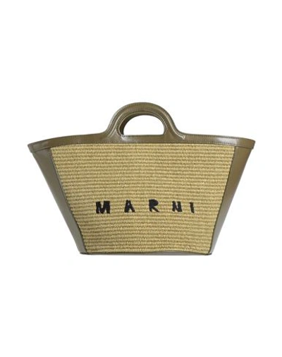 Marni Tropicalia Small Green In Raffia And Leather In Green