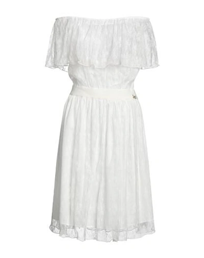 Shop Blugirl Blumarine Woman Midi Dress White Size 10 Polyamide