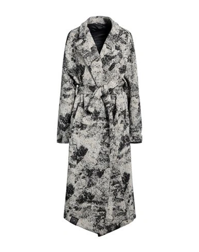 Shop Kimo No-rain Woman Coat Black Size L Cotton, Hemp, Acrylic, Polyamide, Virgin Wool
