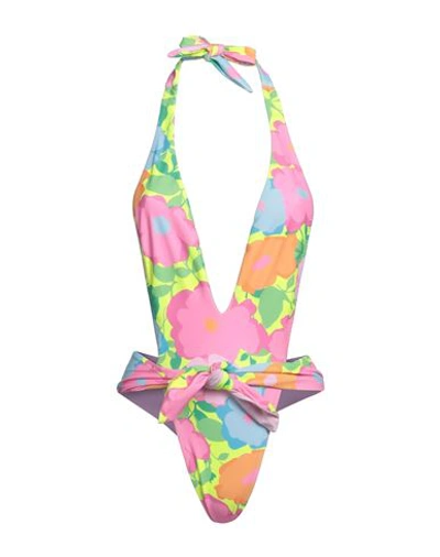 Shop Chiara Ferragni Woman One-piece Swimsuit Pink Size M Polyester, Elastane