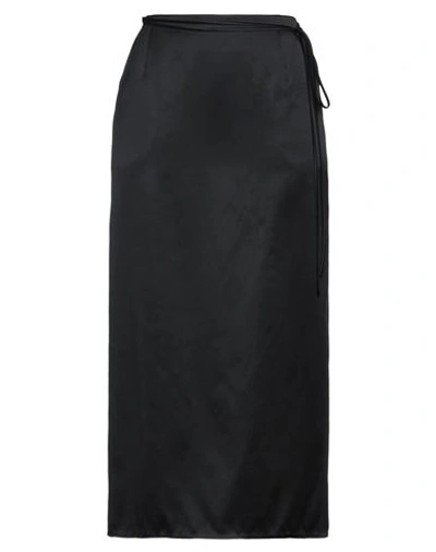 Shop Magda Butrym Woman Midi Skirt Black Size 6 Silk, Wool
