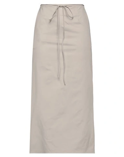 Shop Magda Butrym Woman Midi Skirt Dove Grey Size 4 Silk, Wool