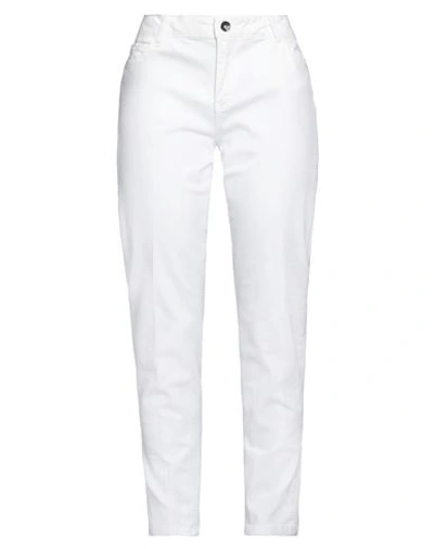 Shop !m?erfect Woman Pants White Size 31 Cotton, Elastane
