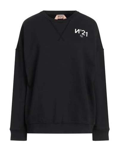 Shop N°21 Woman Sweatshirt Black Size 6 Cotton