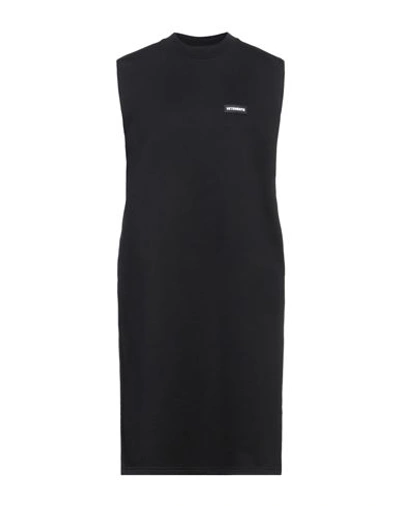 Shop Vetements Woman Midi Dress Black Size L Cotton, Polyester