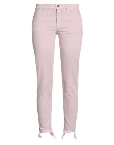 Shop Otra Vez Woman Jeans Pastel Pink Size 26 Cotton, Elastane