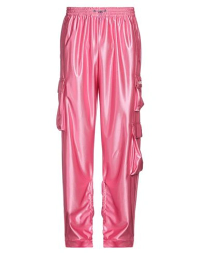 Shop Khrisjoy Man Pants Fuchsia Size 1 Polyester In Pink