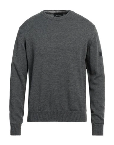 Shop Navigare Man Sweater Lead Size L Merino Wool, Acrylic In Grey