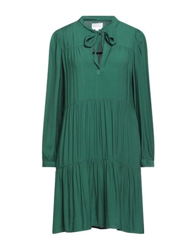 Honorine Woman Mini Dress Green Size M Viscose, Rayon In Green