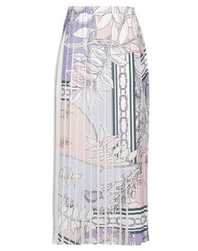 Shop Agnona Woman Maxi Skirt Lilac Size 12 Polyester, Viscose, Cotton In Purple