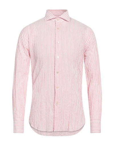 Shop Alessandro Gherardi Man Shirt Pastel Pink Size 17 Cotton, Elastane