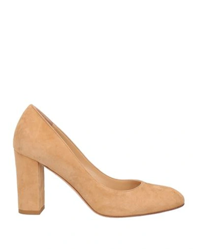 Shop The Seller Woman Pumps Camel Size 9 Soft Leather In Beige