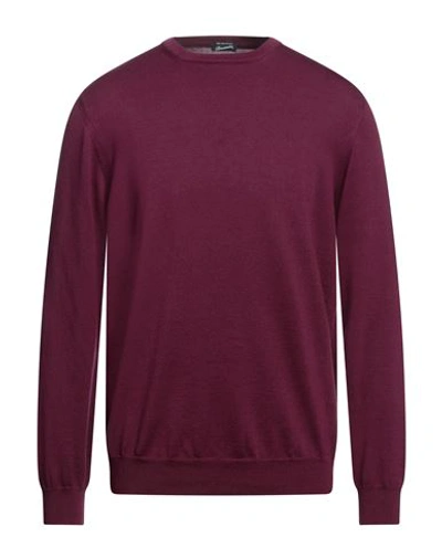 Shop Drumohr Man Sweater Deep Purple Size 42 Cotton