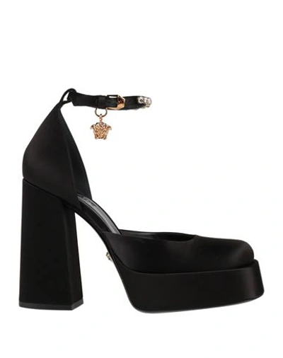 Shop Versace Woman Pumps Black Size 9.5 Viscose, Silk