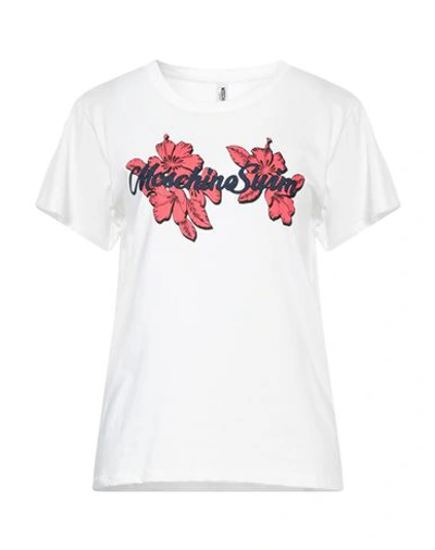 Shop Moschino Woman T-shirt White Size L Cotton