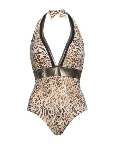 Shop Vacanze Italiane Woman One-piece Swimsuit Beige Size 10 Polyamide, Elastane