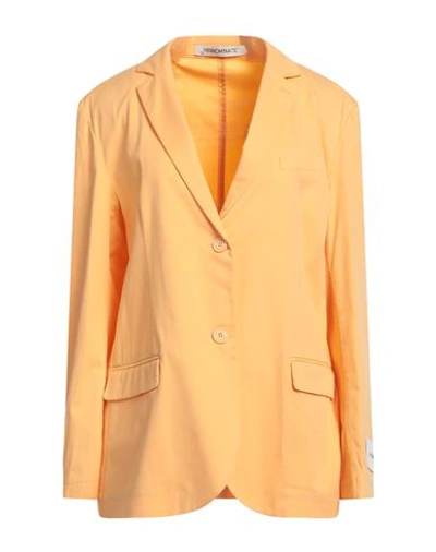 Shop Hinnominate Woman Blazer Apricot Size Xs Cotton, Elastane In Orange