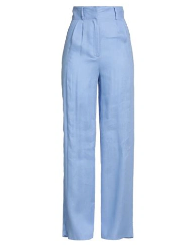 Simona Corsellini Woman Pants Light Blue Size 8 Linen In Blue
