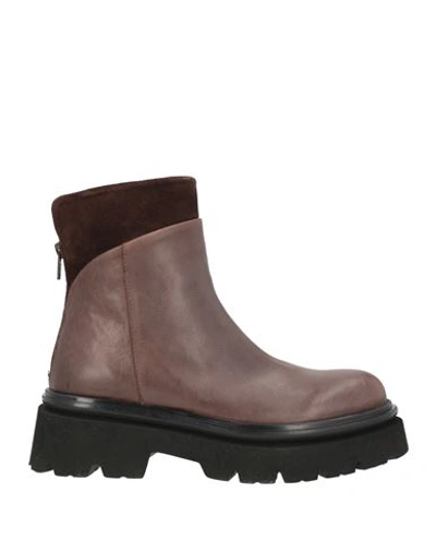 Shop Pas De Rouge Woman Ankle Boots Dark Brown Size 8 Soft Leather