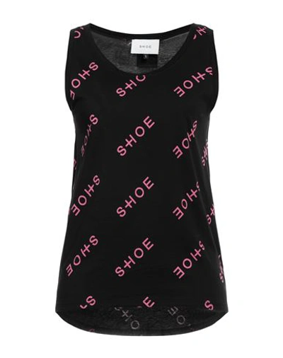 Shop Shoe® Shoe Woman Tank Top Black Size Xl Cotton