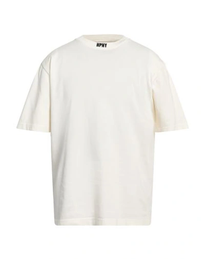 Shop Heron Preston Man T-shirt Ivory Size L Cotton, Polyester In White