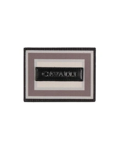 Roberto Cavalli Man Document Holder Military Green Size - Polyester, Polyurethane, Bovine Leather In Green