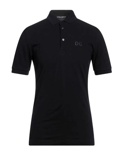 Shop Dolce & Gabbana Man Polo Shirt Midnight Blue Size 36 Cotton