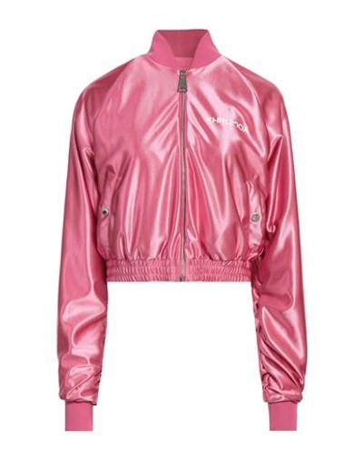 Shop Khrisjoy Woman Jacket Fuchsia Size 00 Polyester In Pink