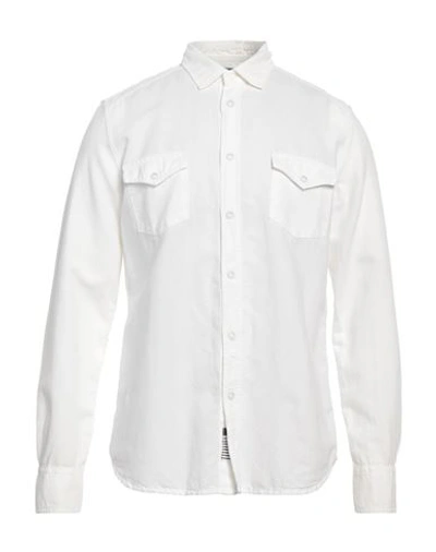 Hand Picked Man Shirt White Size L Cotton, Linen In White