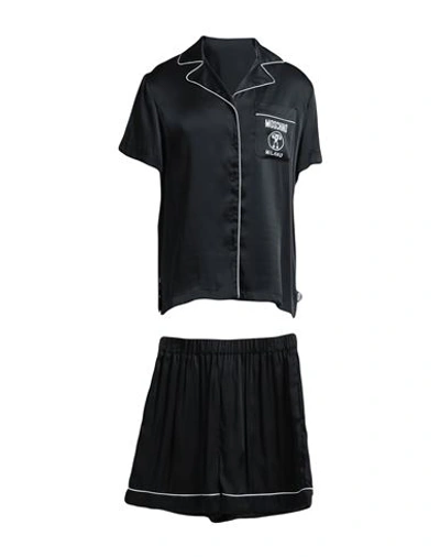 Shop Moschino Woman Sleepwear Black Size L Acetate, Silk