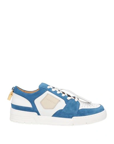 Shop Buscemi Man Sneakers Azure Size 9 Soft Leather In Blue