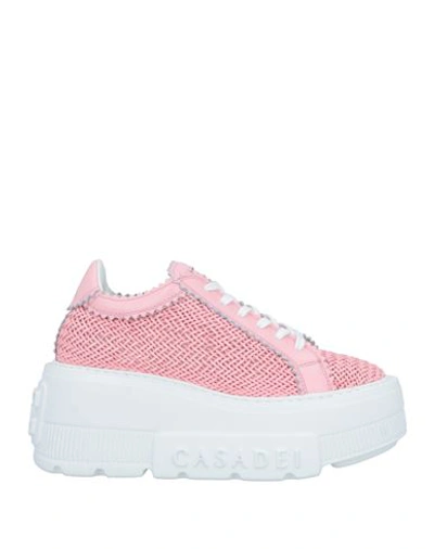 Shop Casadei Woman Sneakers Pink Size 7 Soft Leather