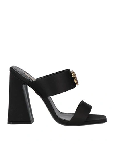 Shop Roberto Cavalli Woman Sandals Black Size 8 Textile Fibers
