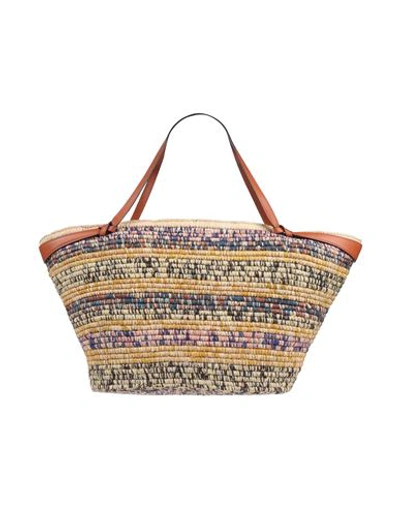 Shop Ulla Johnson Woman Handbag Sand Size - Natural Raffia, Calfskin In Beige