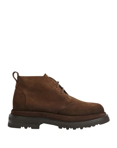 Shop Giorgio Armani Man Ankle Boots Brown Size 9 Calfskin