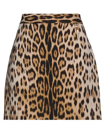 Shop Roberto Cavalli Woman Mini Skirt Sand Size 2 Viscose, Elastane In Beige