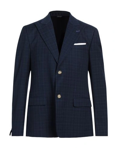 Shop Grey Daniele Alessandrini Man Blazer Navy Blue Size 44 Polyester, Viscose, Elastane