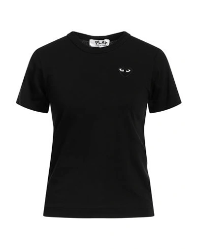 Shop Comme Des Garçons Play Woman T-shirt Black Size S Cotton
