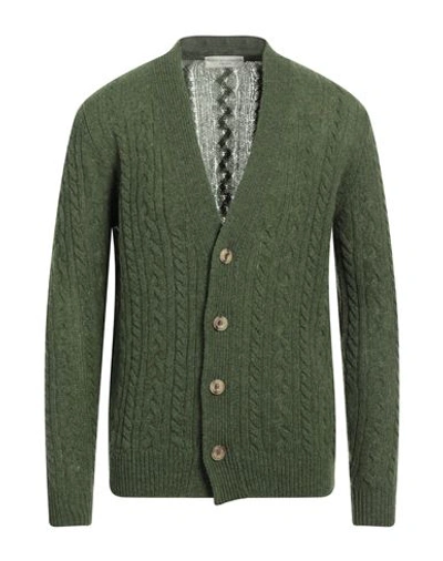 Shop Filippo De Laurentiis Man Cardigan Green Size 42 Wool