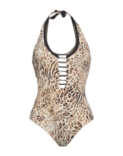 Shop Vacanze Italiane Woman One-piece Swimsuit Beige Size 14 Polyamide, Elastane